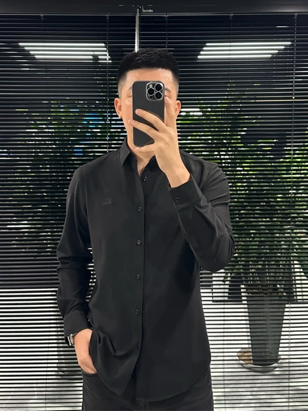 态度｜65006秋冬新款男士 竖条纹肌理 小标休闲百搭衬衣