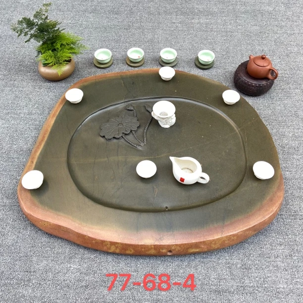 端砚茶盘肇庆绿端天然石材茶盘客厅办公室一体创意新奇茶台茶几
