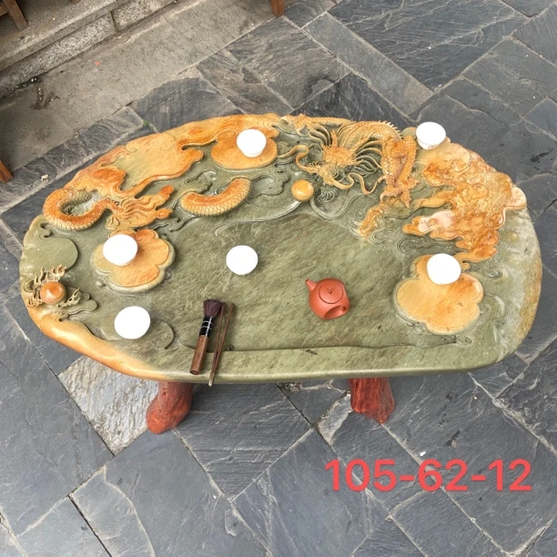 端砚茶盘肇庆绿端天然石材茶盘客厅办公室一体创意新奇茶台茶几