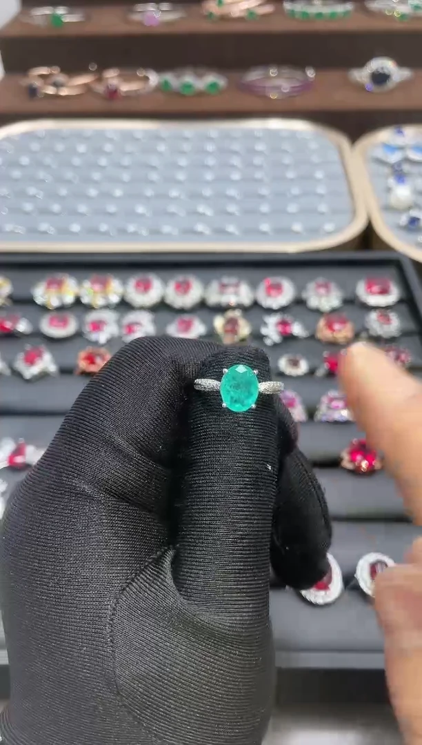 【闪购商品】碧玺戒指银S925镶嵌22