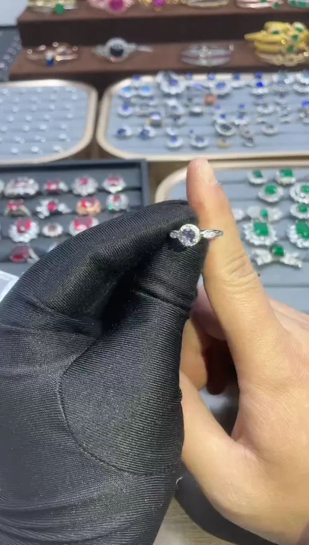 【闪购商品】蓝宝石戒指银S925镶嵌28