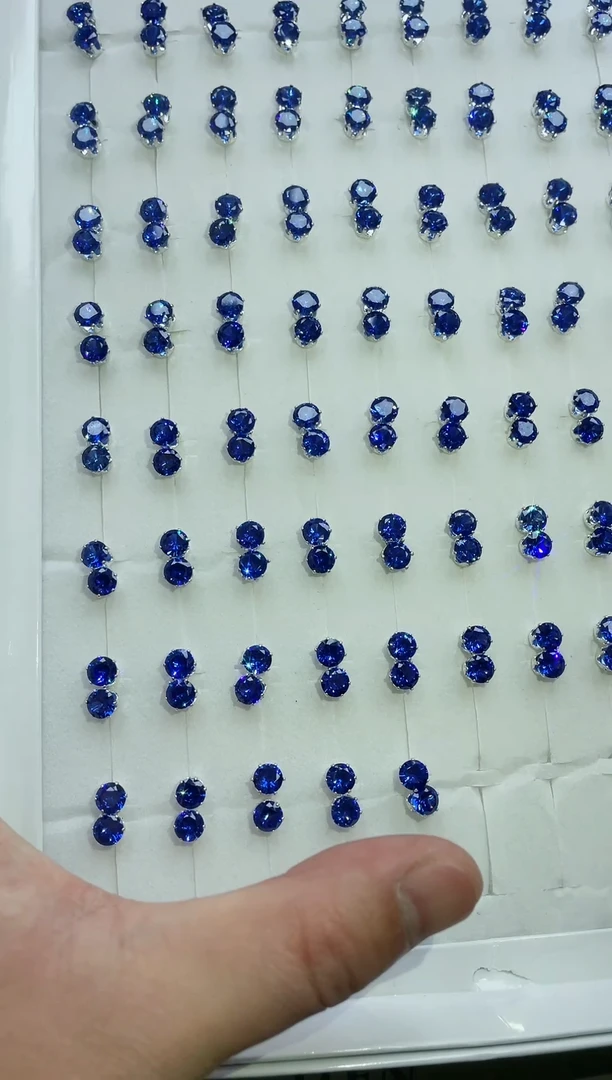 【闪购商品】蓝宝石耳饰银S925镶嵌4