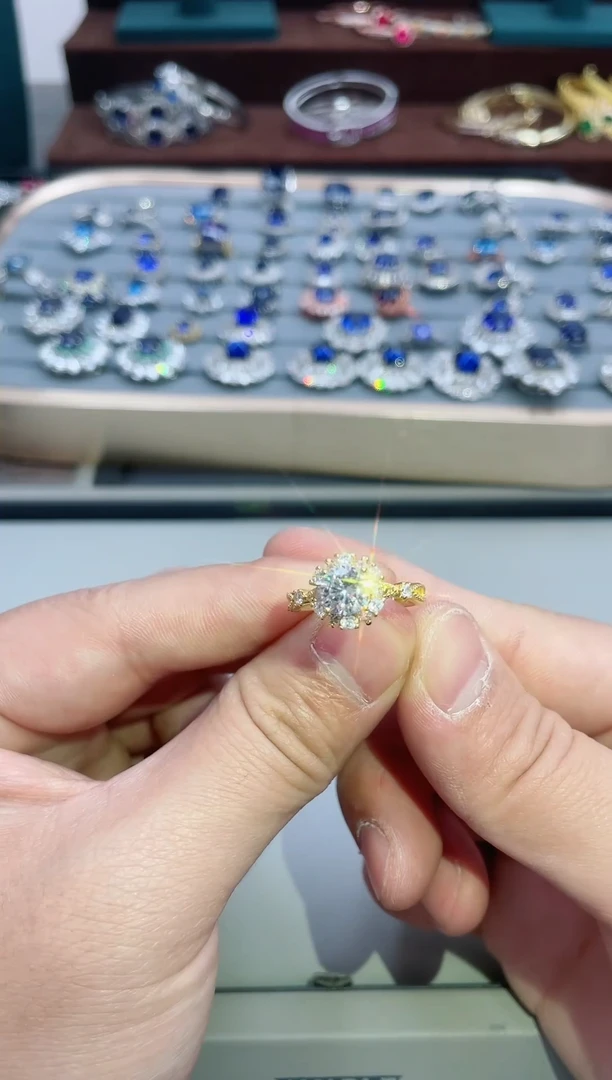 【闪购商品】蓝宝石戒指银S925镶嵌67