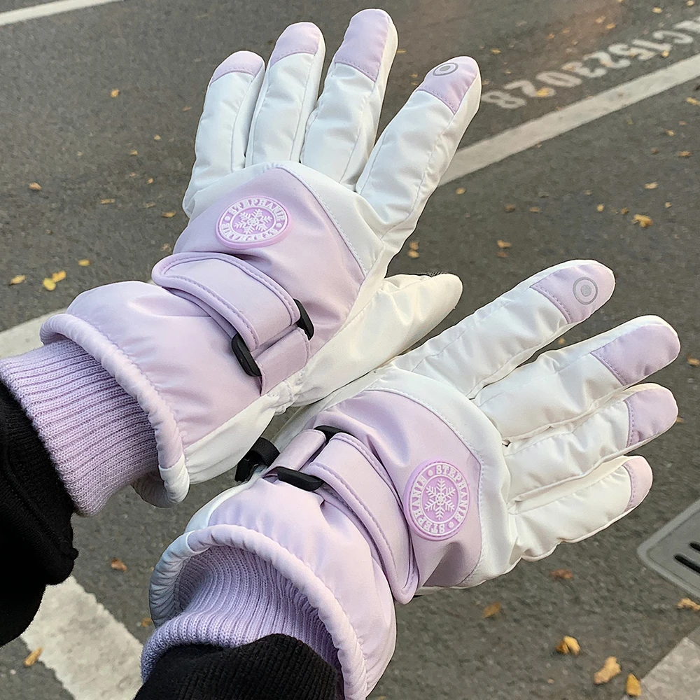 可触屏摩托车骑行手套滑雪手套男女冬季加绒加厚保暖防寒防风防冻