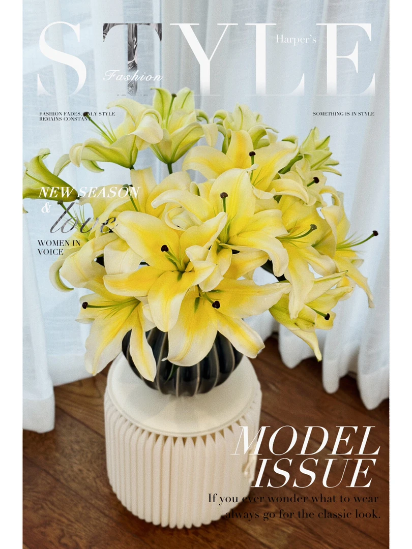 【新疆鲜花】3头黄天霸香水百合5支（4支+1支售后）