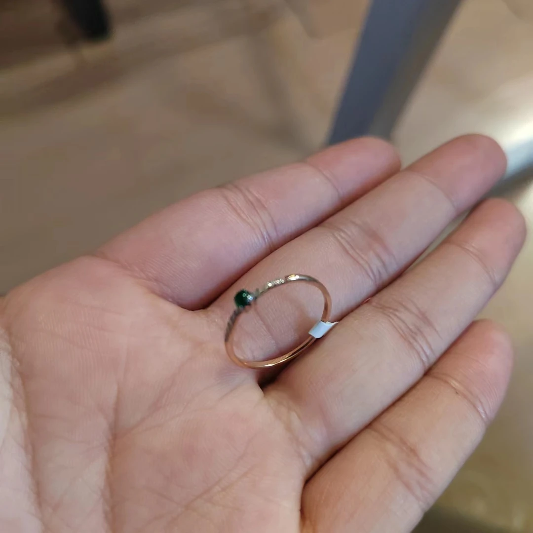 【德巧家】翡翠戒圈18K金镶嵌典雅大气精致美丽 德巧珠宝玉石