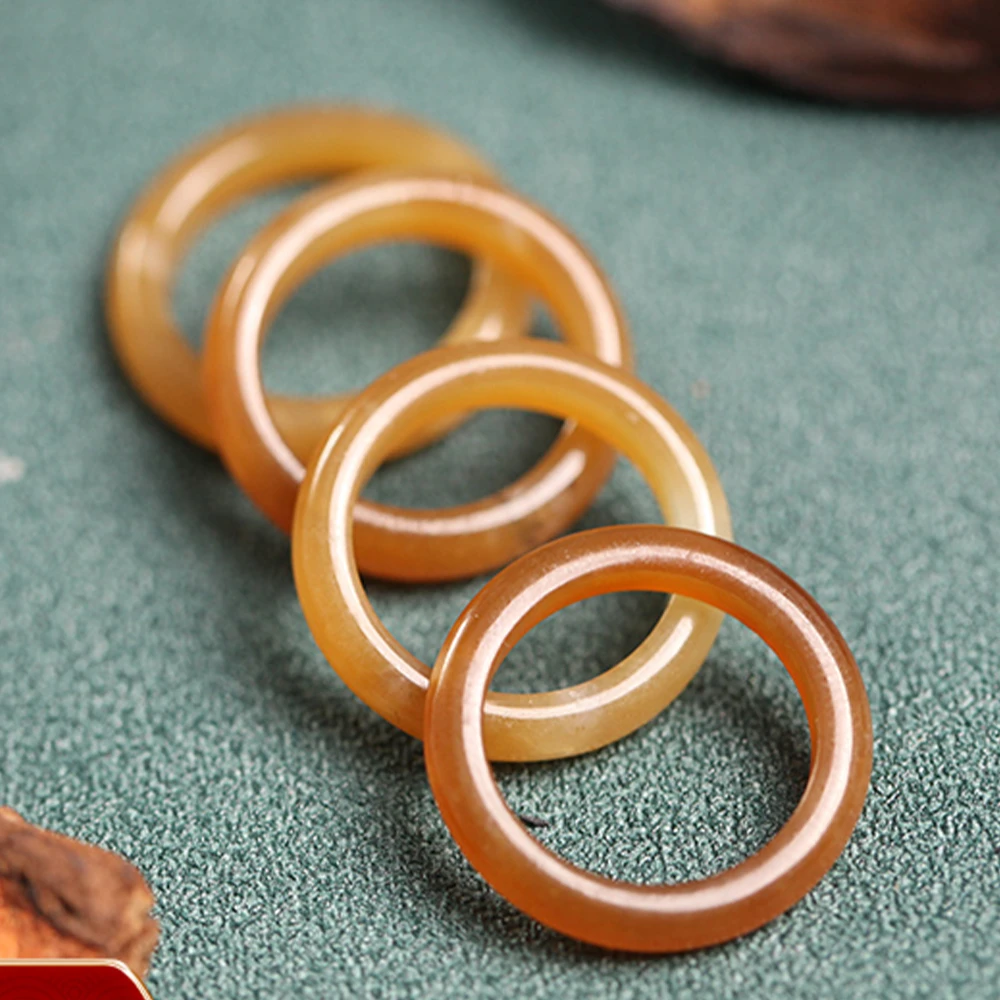 【德巧家】和田玉糖戒圈玉质温润细腻典雅大气（发一个，多样性发货）