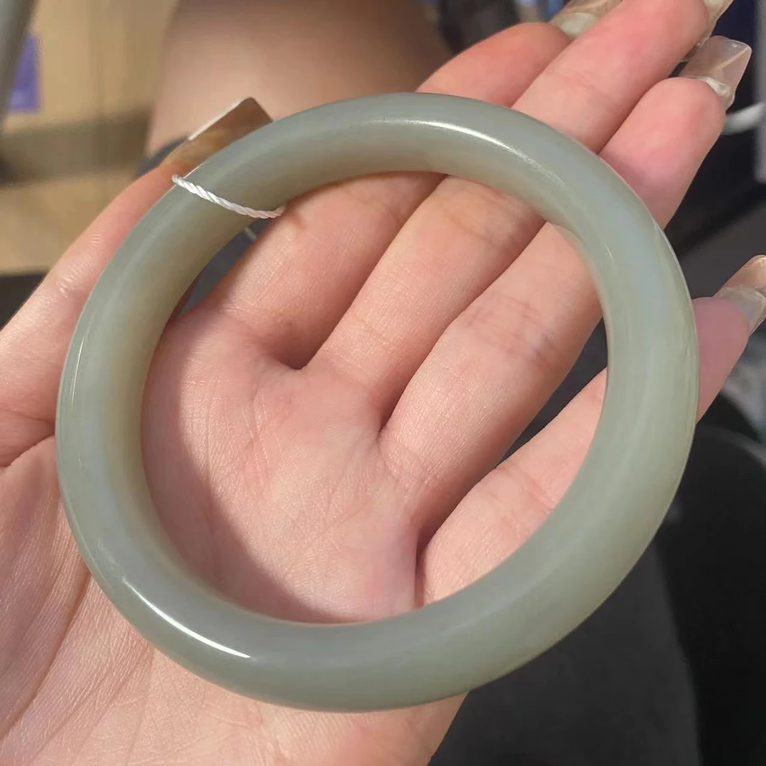 【德巧家】和田玉烟紫手镯  玉质细腻温润  德巧珠宝玉石