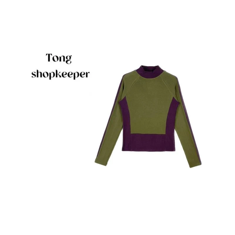TS-QJ/彤掌柜168985【澳洲德绒＋石墨烯】秋冬拼色百搭休闲上衣内搭