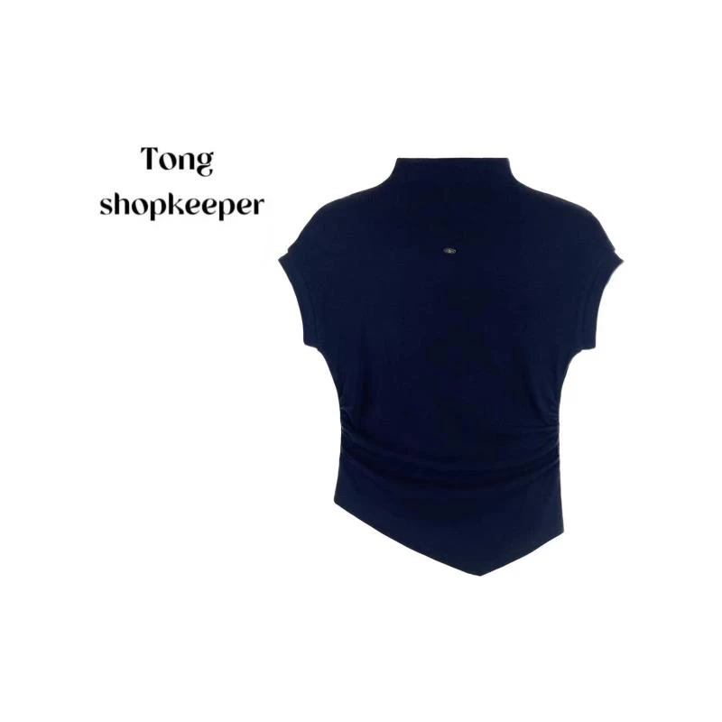 TT/彤掌柜168825 春款25新款设计收腰显瘦百搭短袖T恤