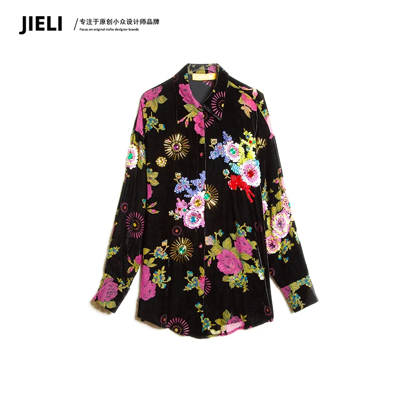 JIE LI/街力春季2024新品简约长袖衬衫女宽松外套衬衣A3238