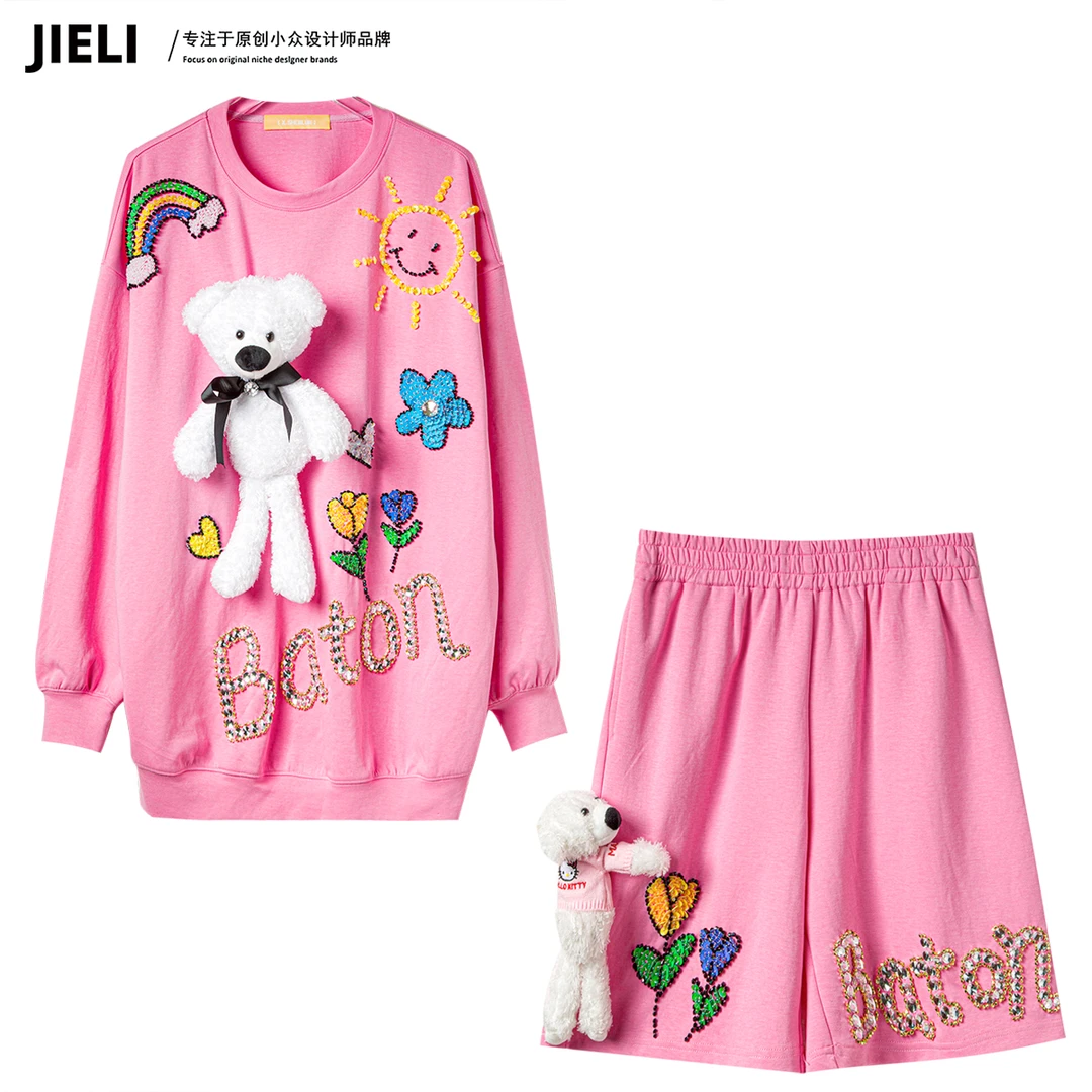 JIE LI/街力设计师潮流小众个性潮流休闲时尚套装女Y6008