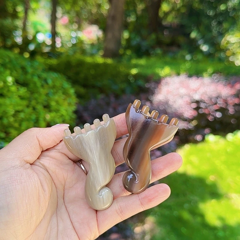 牛角莲蓬面部专用眼部脸部经络疏通拨筋点穴颈部眼角天然按摩刮痧