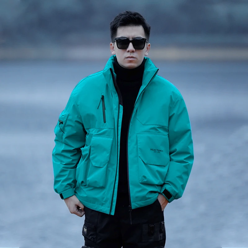 DIDORSSBO冬季新款蜂窝网户外工装三防保暖立领90白鸭羽绒服YJ201