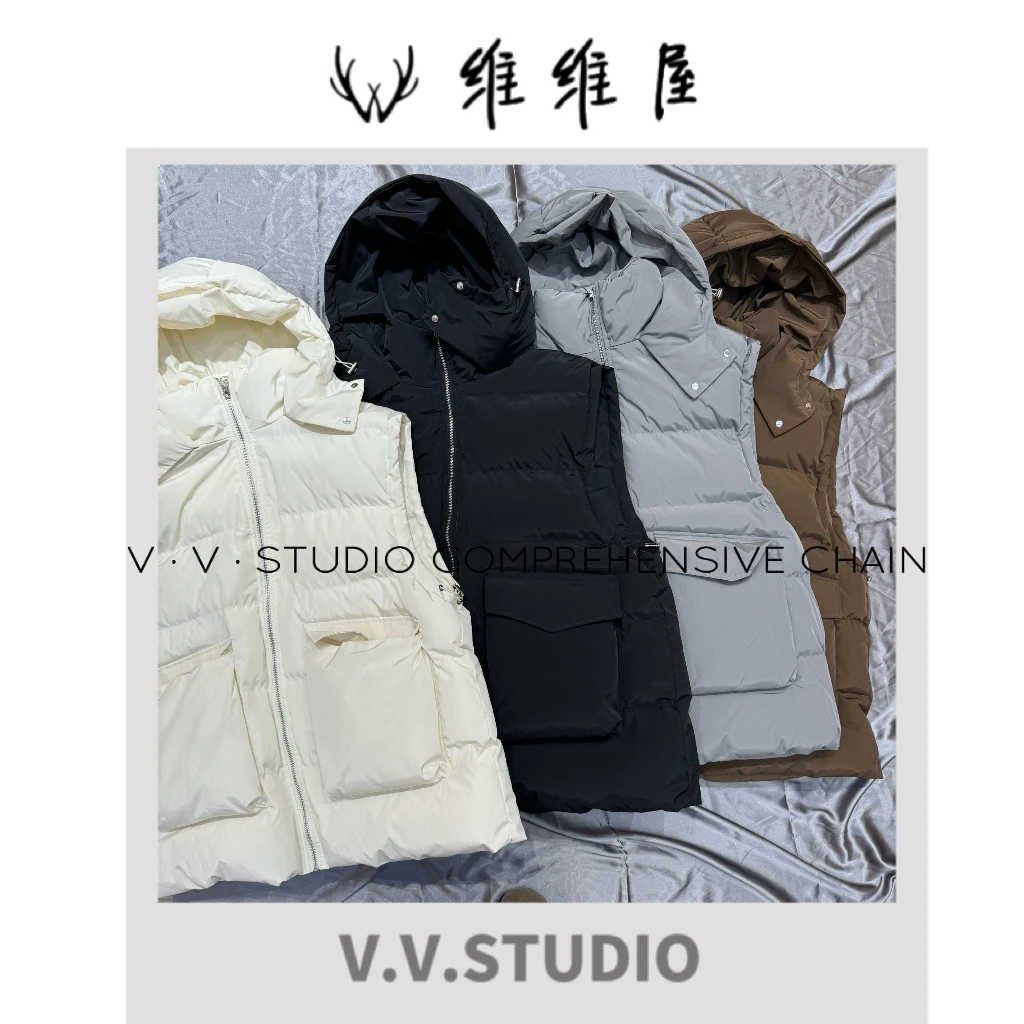 V·V·Studio-【韩风抽绳】连帽马甲