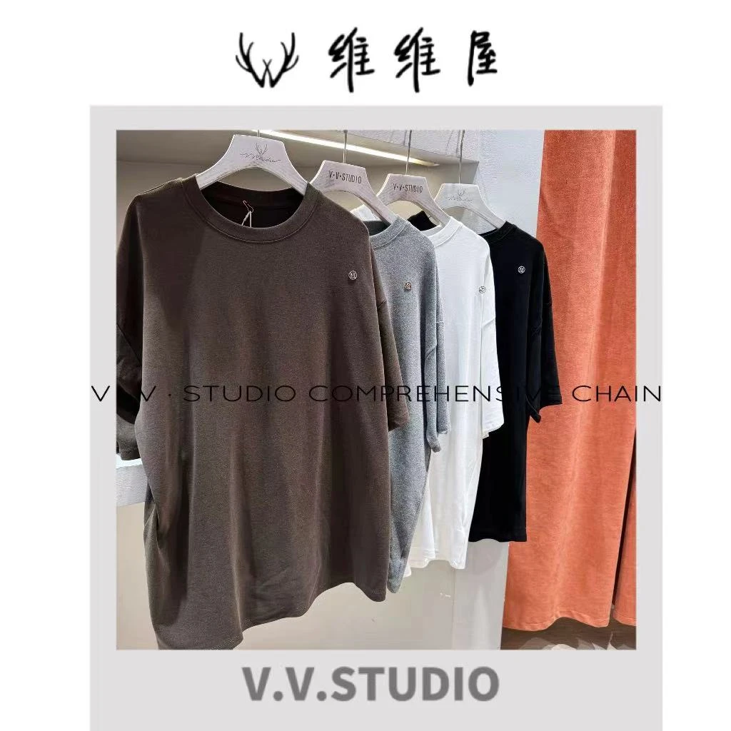 V·V·Studio【韩风磨毛】圆牌半袖