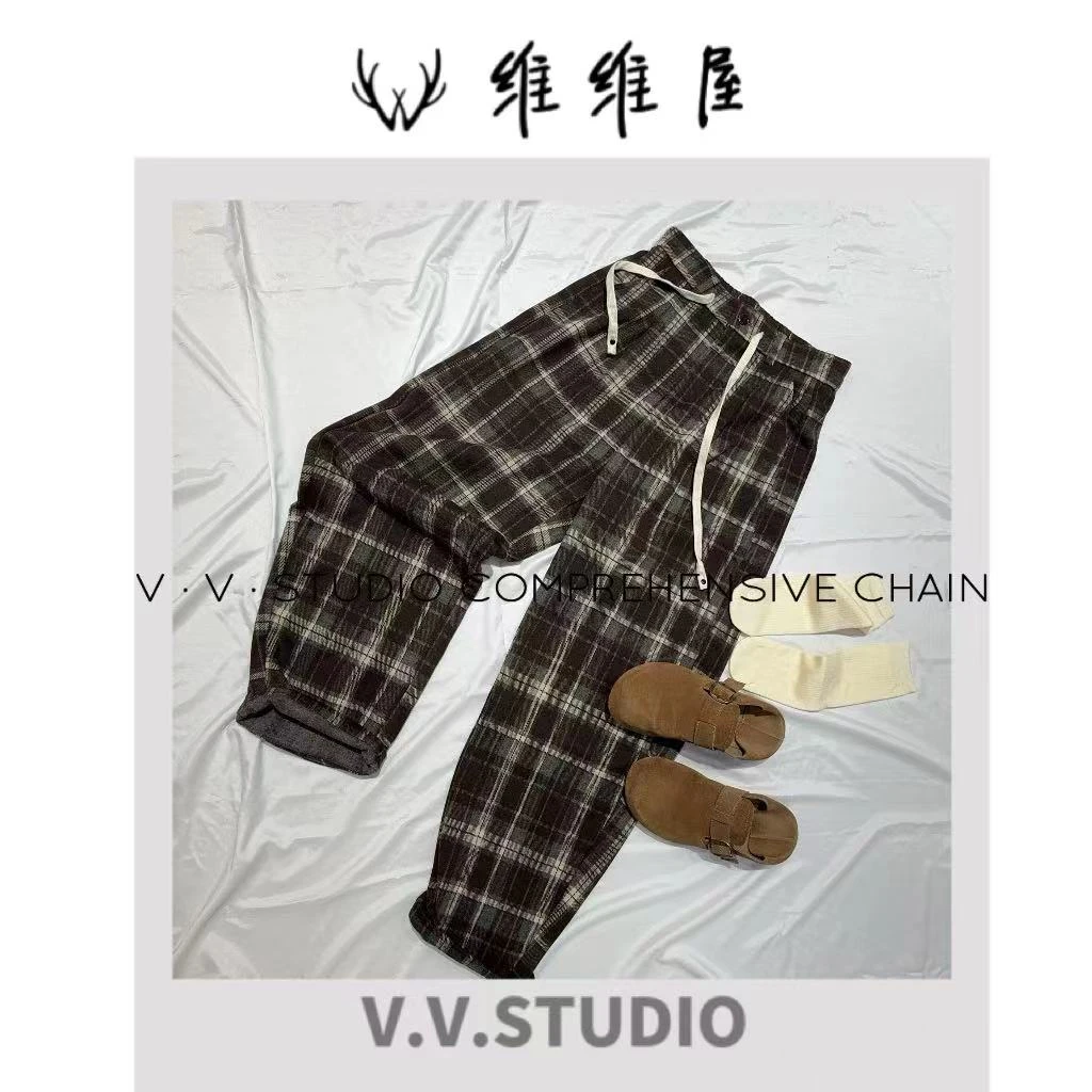 V.V.STUDIO-【正版格子】镰刀裤