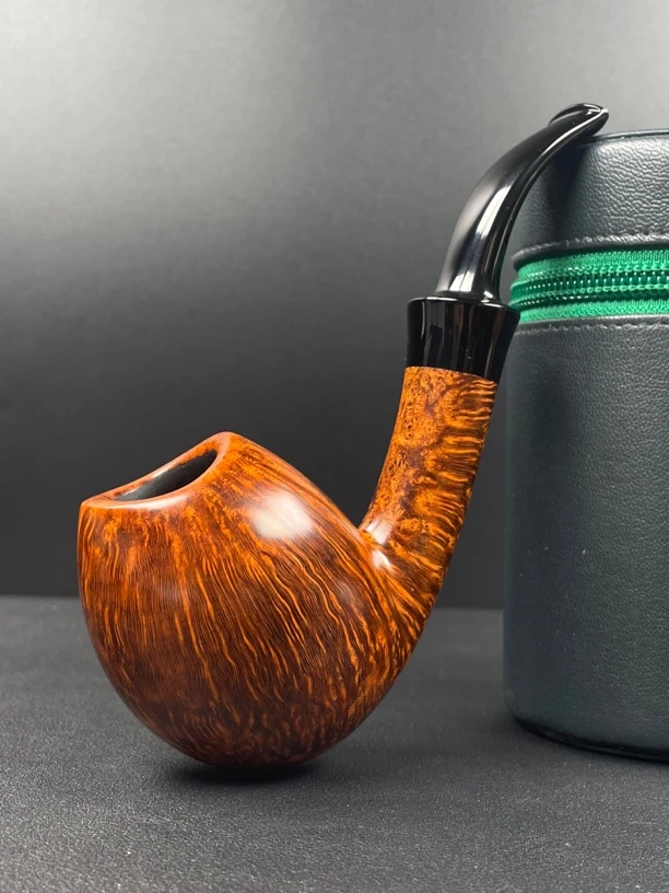 丹麦大师斗拉塞大号鹅蛋型大弯斗烟具（内径19.8斗深53.5