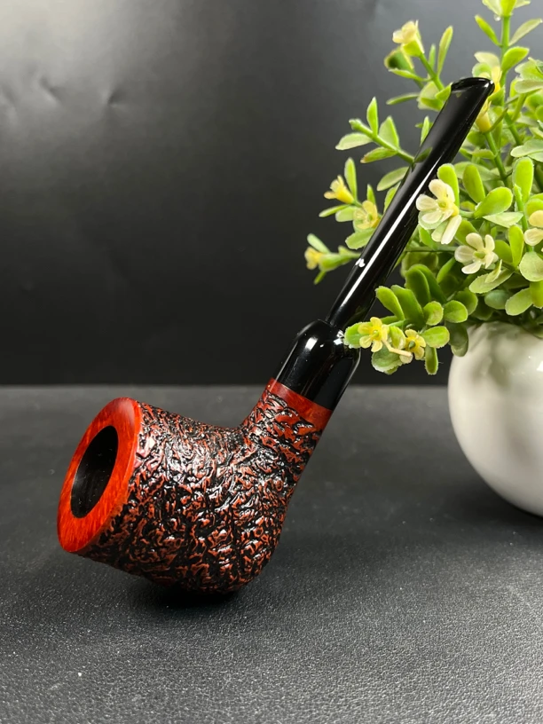 意大利白胡子海岩军插手工石楠木烟具（内径21斗深39长137）