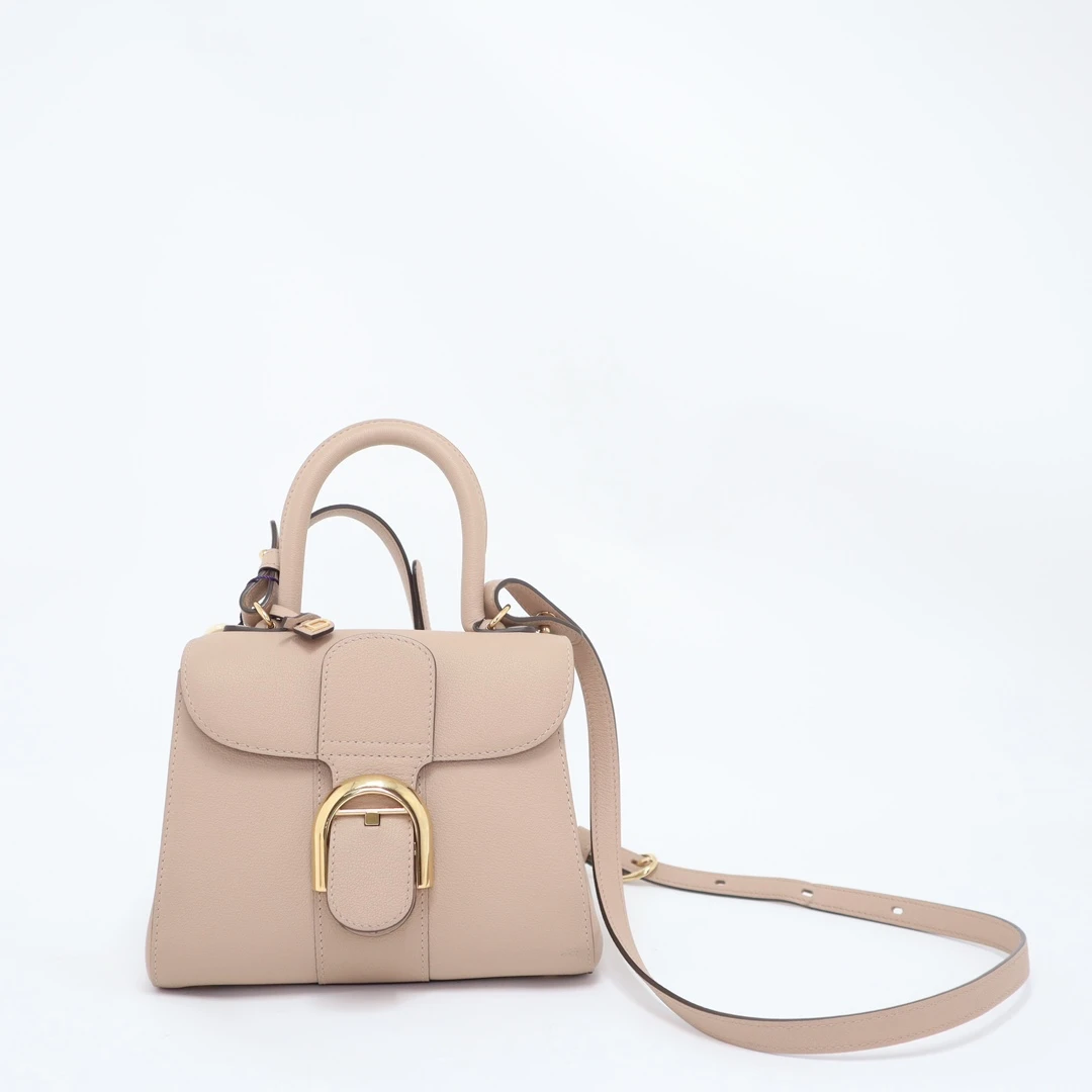 99新 Delvaux/德尔沃 沙色Brilliant mini 包全套/c1539