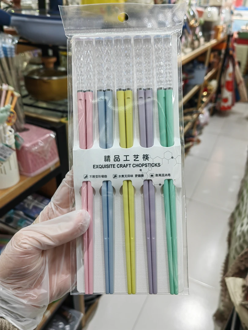 马卡龙色系家用合金筷防霉耐高温