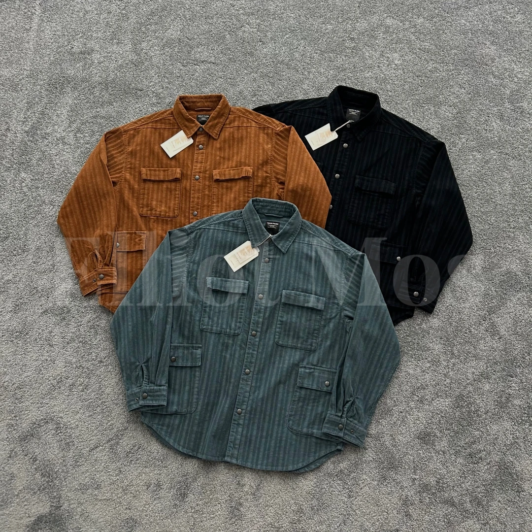 美式复古风~Corduroy Shirt 灯芯绒山峰多口袋衬衫-0835