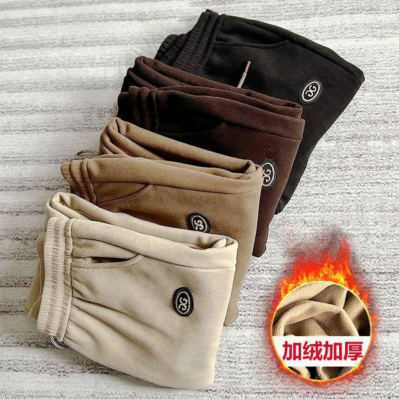 加绒加厚 保暖休闲长裤女 冬季百搭运动外穿时尚宽松束脚保暖暖裤