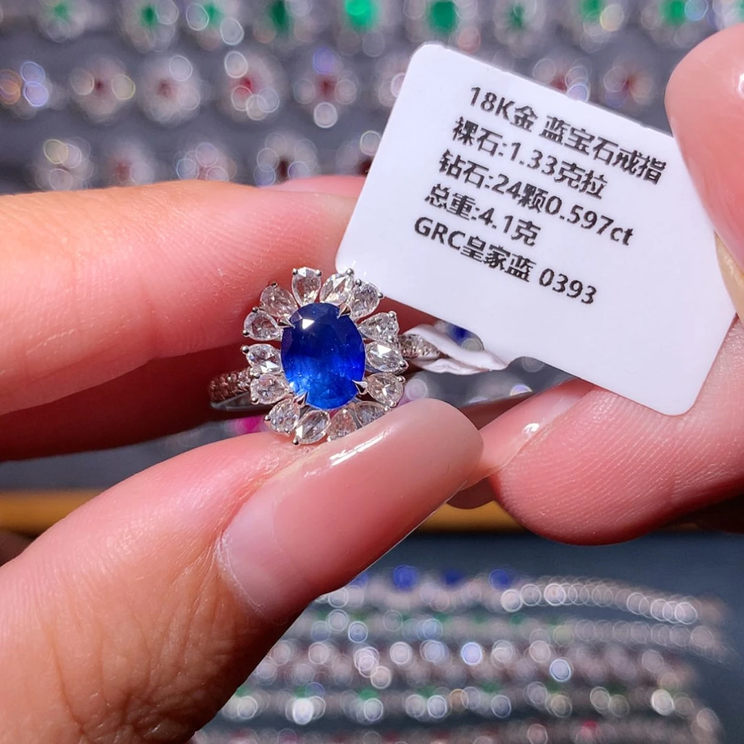 【闪购商品】蓝宝石戒指18K金镶嵌