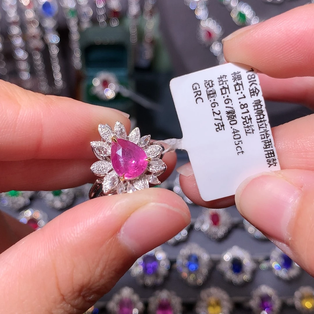 【闪购商品】彩色蓝宝石戒指18K金镶嵌