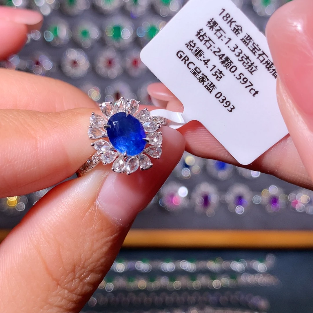 【闪购商品】蓝宝石戒指18K金镶嵌