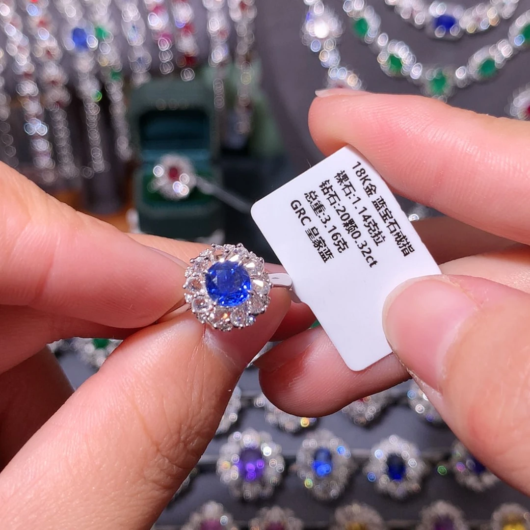 【闪购商品】蓝宝石戒指18K金镶嵌
