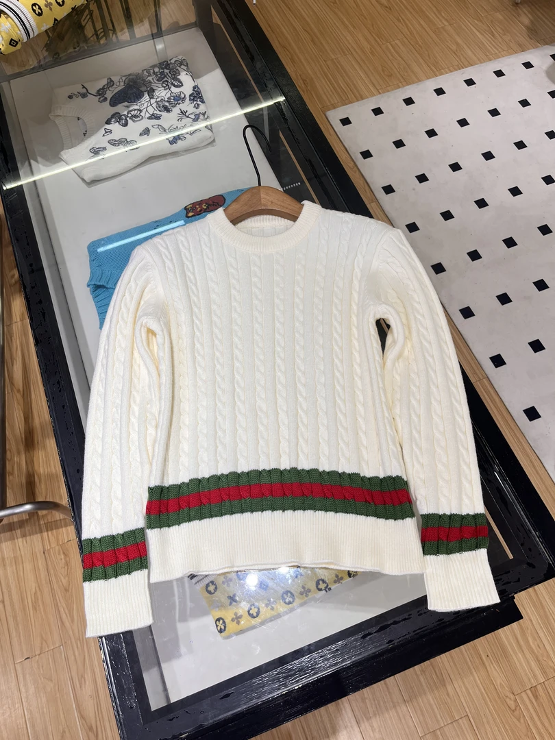 【编号185】【白色条纹】至简白色针织衫6304