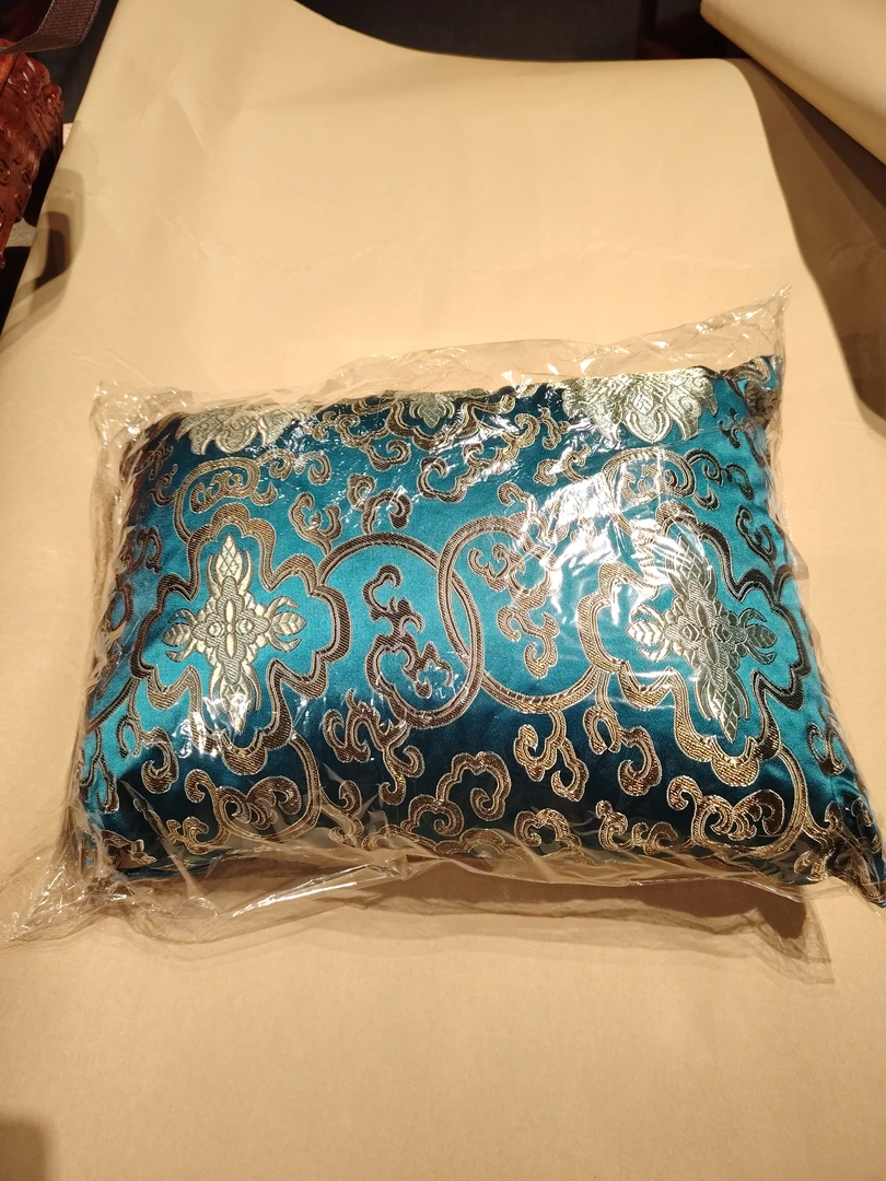 金丝楠木刨花木枕头一对家用会所安心睡眠印花双面可拆绣花成人