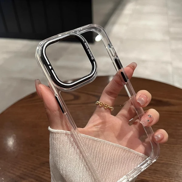 镜头支架透明iphone15promax手机壳苹果14简约13高级感16全包防摔