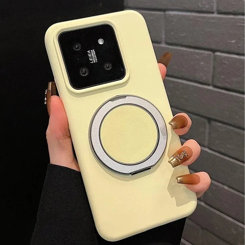 真液态硅胶适用小米15手机壳解压360°旋转支架小米15proMIUI无线