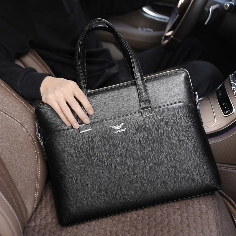 【海外轻奢】奢侈男士高档手提包软皮商务公文包单肩斜挎商务包潮流