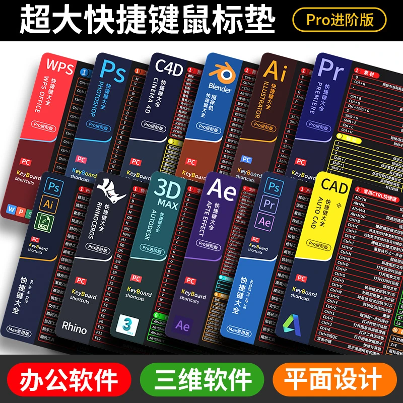 小牛神垫快捷键鼠标垫快速设计素材旋转平面显示创意防滑加厚写字