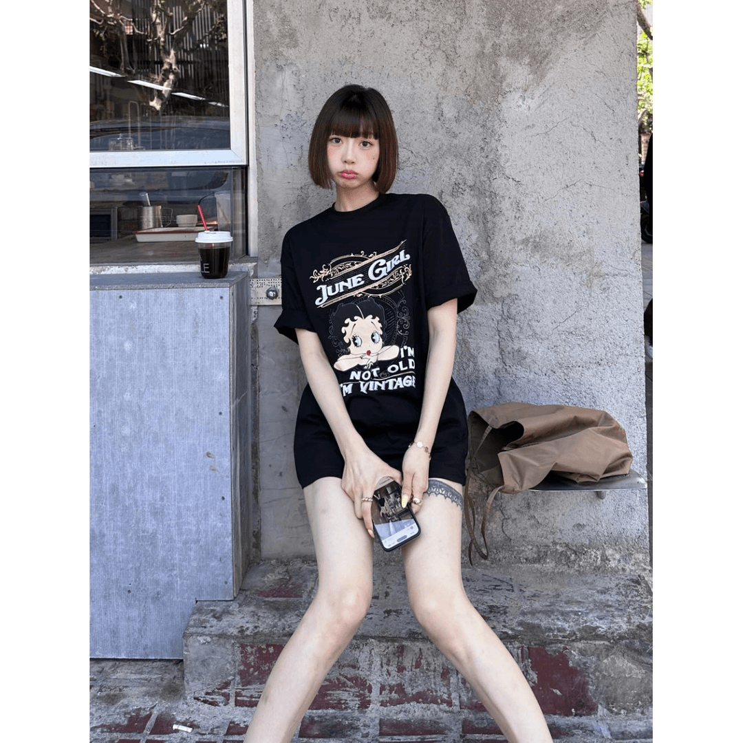 T.ONE【独家贝蒂】纯棉宽松印花短袖T恤