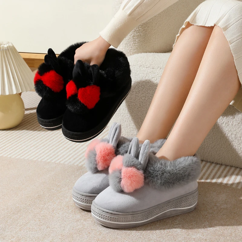 【好过】新款棉拖鞋冬女款毛绒休闲居家室内防滑拖鞋包头保暖棉拖