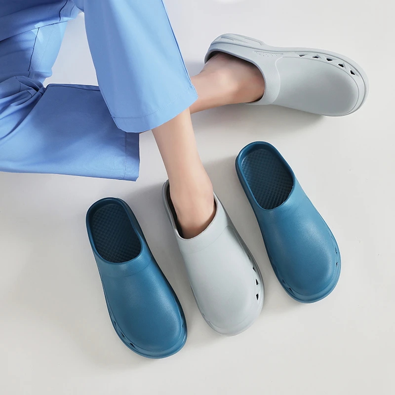 手术室拖鞋女透气防滑包头拖鞋护士鞋实验洞洞鞋男医生手术鞋包邮