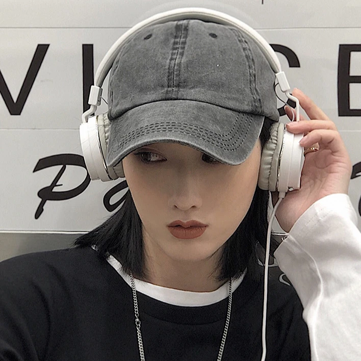 帽子女鸭舌帽软顶韩版ins百搭水洗纯色棒球帽休闲男士日系牛仔帽