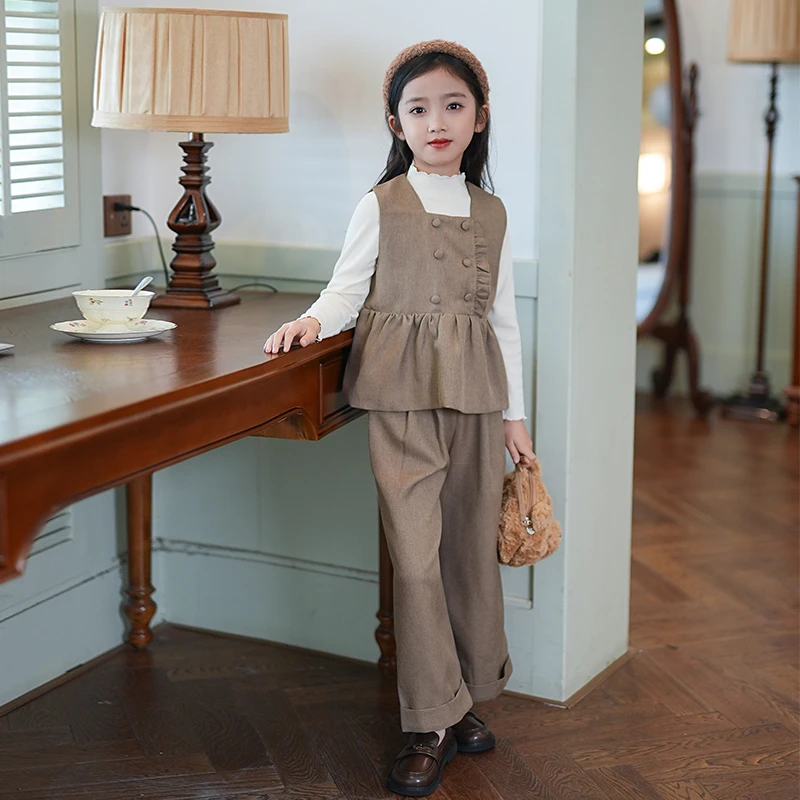 SUC09024M女童套装春秋季2025新款时髦女宝宝两件套儿童韩系秋装