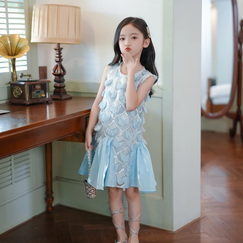 53368公主裙女童生日礼服2025新款女大童连衣裙小女孩女宝蛋糕裙