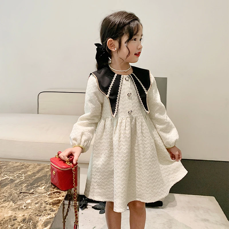 071117【现货】女童秋新款小香风童装连衣裙高级感礼服裙法式儿童裙