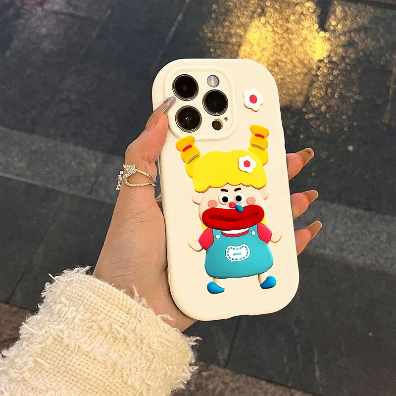 香肠嘴女孩适用苹果15手机壳iPhone14promax新款13个性12搞怪可爱