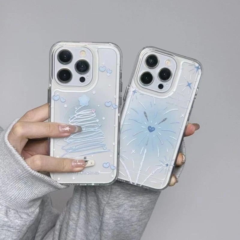 壳匠炫彩圣诞树苹果14promax手机壳iPhone15透明13全包12简约11软
