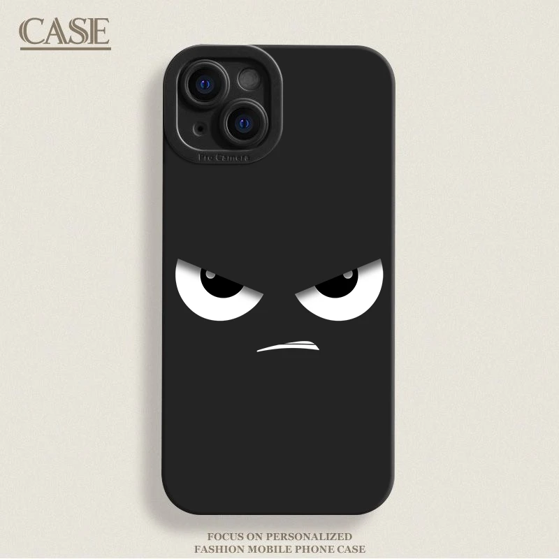 凶凶眼神苹果15/14promax手机壳简约14防摔13/11/12女生软壳全包