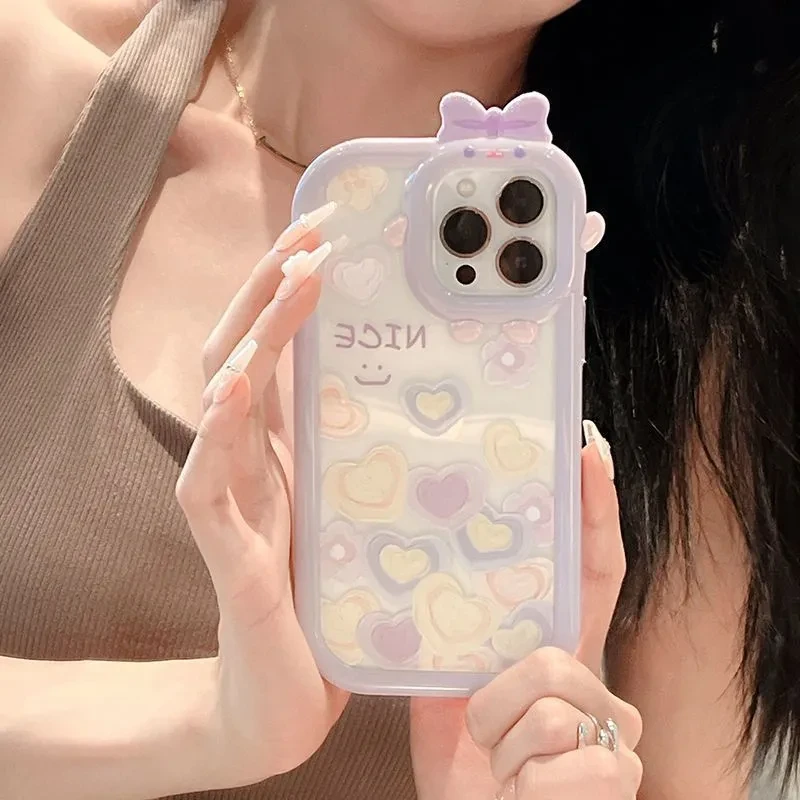 nice小爱心适用苹果15iPhone14/13手机壳卡通12简约可爱X创意个性
