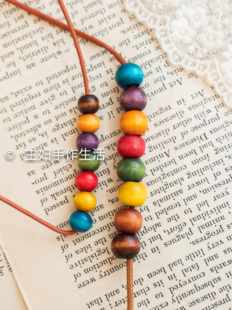 渐变彩色木珠 韩国进口木珠 多色 大小之分