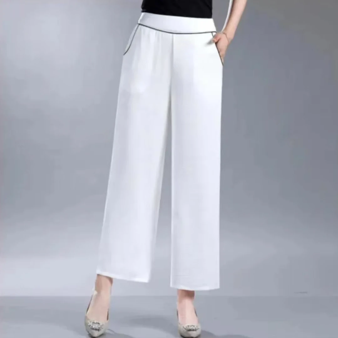 新款冠乐皱时尚百搭洋气减龄宽松休闲直筒裤九分裤303